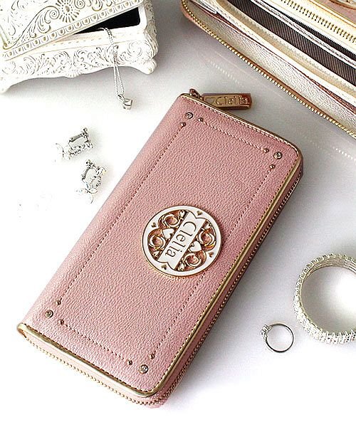 長財布 レディース ラウンドファスナー 大容量 ブランド ラメ フェイクレザー ロングウォレット クレリア Clelia Magaseek