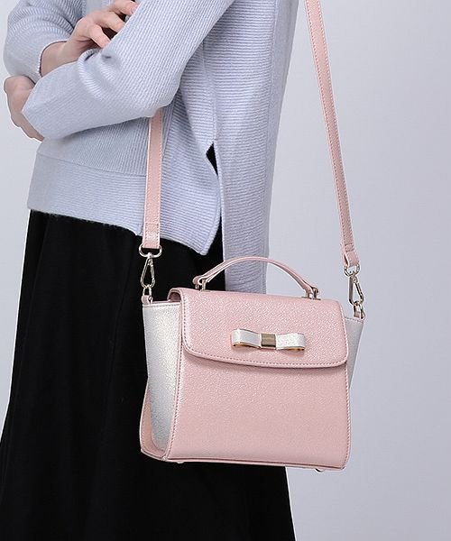ショルダーバッグ レディース 斜めがけ 小さめ フェイクレザー リボン付き クレリア Clelia Magaseek