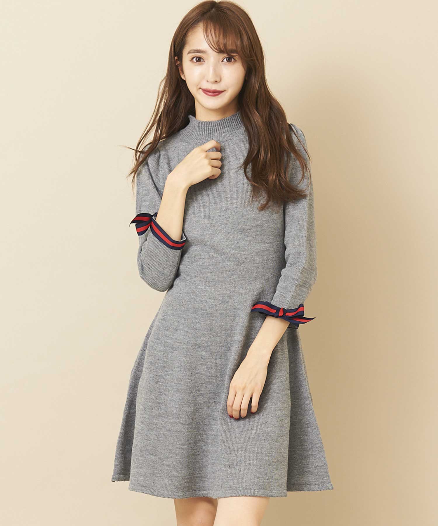 セール再値下げ titty&Co.7分リボンニットワンピースRay12月号掲載岡崎