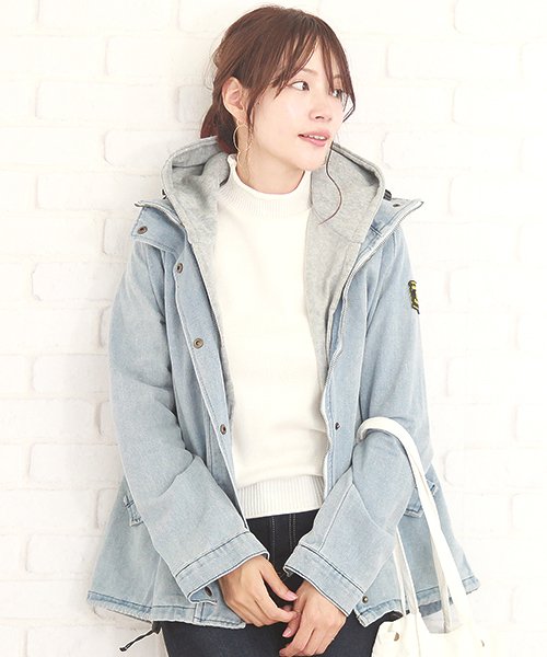 2wayデニムジャケット 韓国 ファッション レディース あったか ライナーベスト カワイイ シンプル A W Vl 5311 アミュレット Amulet Magaseek