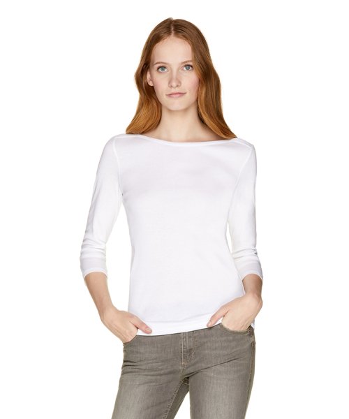 BENETTON (women)(ベネトン（レディース）)/ボートネック7分袖Tシャツ・カットソー/ホワイト