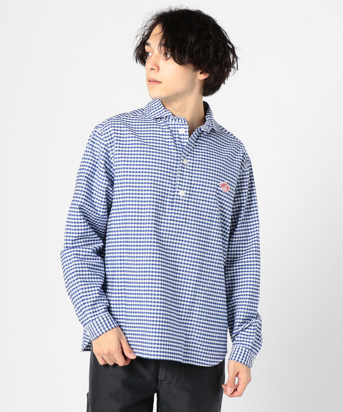 【DANTON/ダントン】丸襟ギンガムチェックシャツ JD－3568TRD