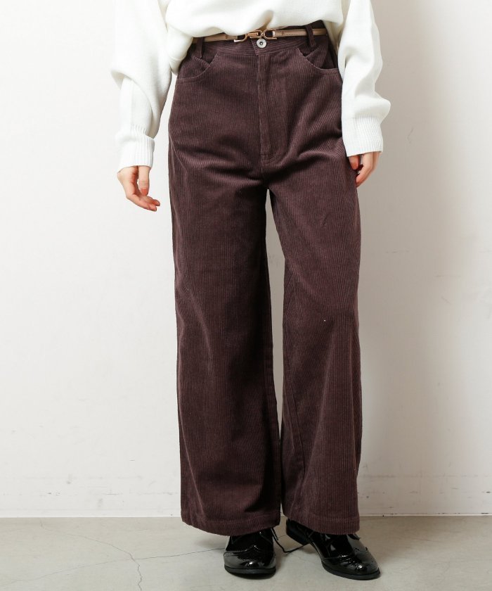 Ray Cassin コーデュロイハイウエストワイドパンツ