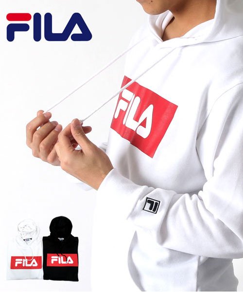 MARUKAWA(マルカワ)/【FILA】フィラ スウェット 裏毛 パーカー ボックスロゴ/ホワイト