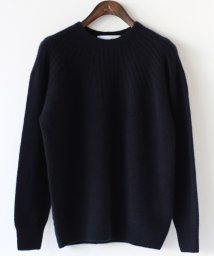 REAL　CUBE(リアルキューブ)/si:m 日本製 【Yamagata Knit】ホワイトカシミヤニット/ネイビー