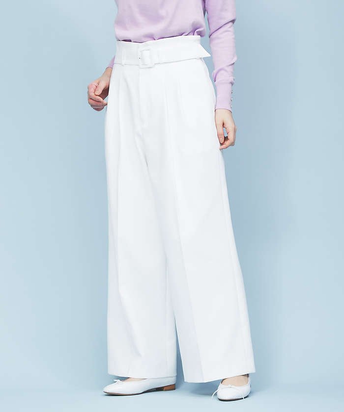 Rouge vif la cle バックル付きワイドパンツ