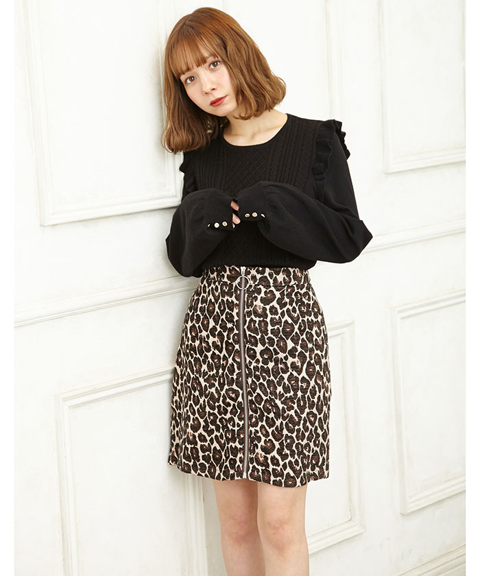 セール】レオパード柄ジップ台形/スカート(501553299) | イング(INGNI  