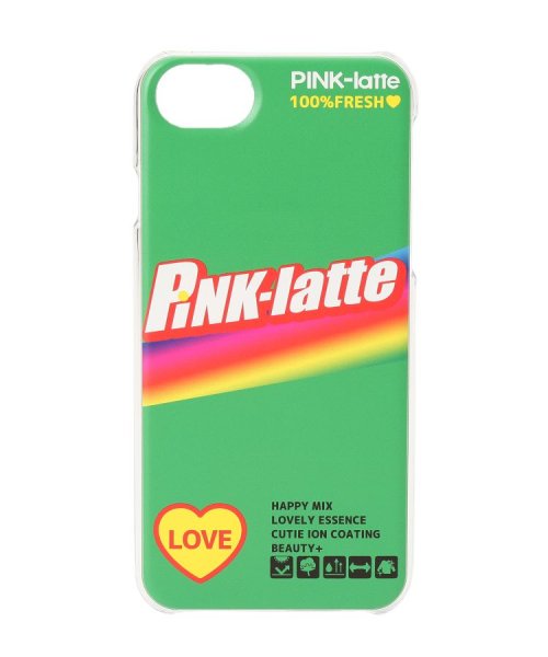 PINK-latte(ピンク　ラテ)/iPhone8/7/6s/6 ロゴクリアスマホケース/グリーン（022）