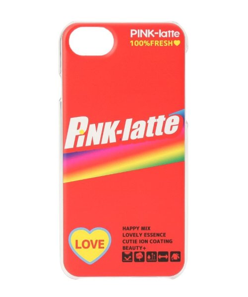 PINK-latte(ピンク　ラテ)/iPhone8/7/6s/6 ロゴクリアスマホケース/レッド（062）