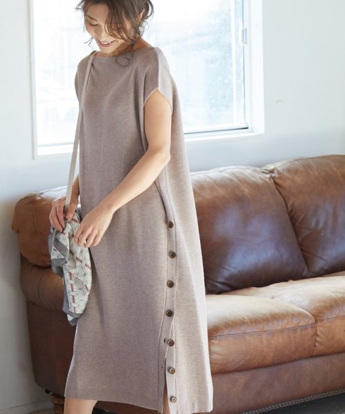 セール 美人百花5月号掲載 フレンチスリーブベルト付きニットワンピース ビス Vis Magaseek