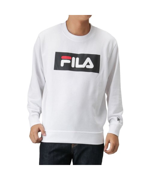 MAC HOUSE(men)(マックハウス（メンズ）)/FILA フィラ 裏毛ボックスロゴトレーナー FH7447/ホワイト