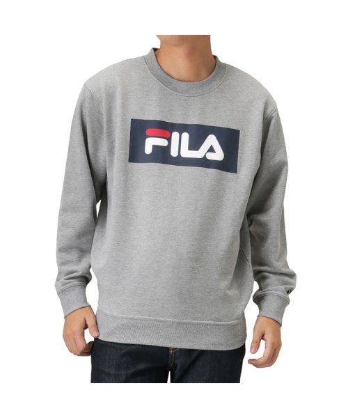 MAC HOUSE(men)(マックハウス（メンズ）)/FILA フィラ 裏毛ボックスロゴトレーナー FH7447/杢グレー