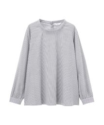 MAC HOUSE(women)(マックハウス（レディース）)/Navy レーヨン混 バックボタンブラウス NJPH7101L/ブルー