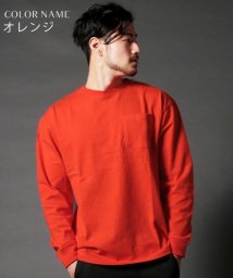 THE CASUAL(ザ　カジュアル)/(ネバー) NEVER 長袖USAコットンBIGTee/オレンジ