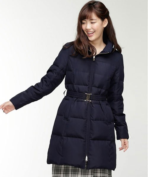 ラクーンファー使いベルト付ダウンコート ジーラ Geera Magaseek