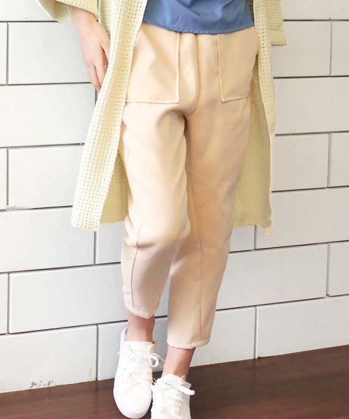 セール テーパードパンツ ゴムウエスト レディース 美脚 パンツ 春秋冬 リラックスパンツ ミニミニストア Miniministore Magaseek