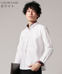 THE CASUAL(ザ　カジュアル)/(バイヤーズセレクト) Buyer's Select シャドーバイアスチェックフロントアクセントデザインシャツ/ホワイト