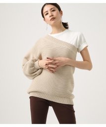 AZUL by moussy(アズールバイマウジー)/ONE SHOULDER KNIT TOPS/L/BEG1