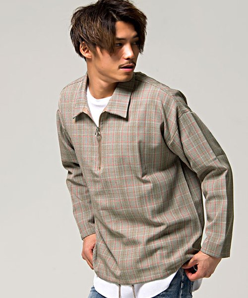 Vicci ビッチ グレンチェック柄ハーフジップシャツ ビッチ Vicci Magaseek Vicci ビッチ グレンチェック柄ハーフジップシャツ ビッチ Vicci Magaseek