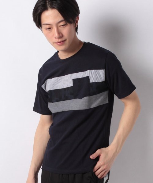 MARUKAWA(マルカワ)/パネル切替 ポケット付き クルーネック 半袖Tシャツ/柄2