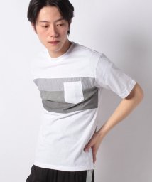 MARUKAWA(マルカワ)/パネル切替 ポケット付き クルーネック 半袖Tシャツ/柄3