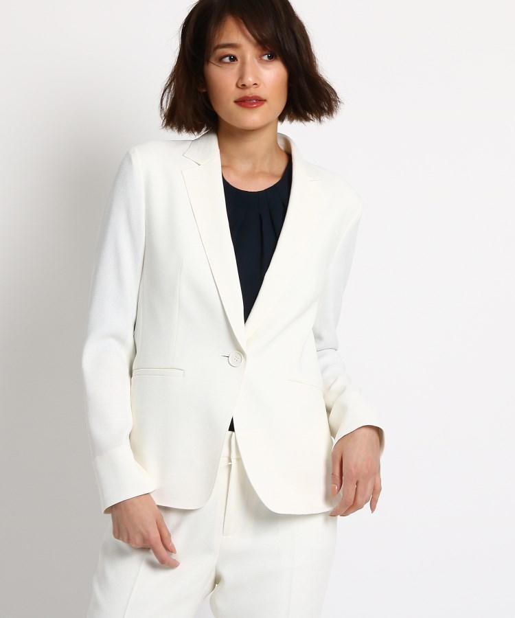 [S]【マシンウォッシュ/UV/接触冷感】リネン風テーラードジャケット