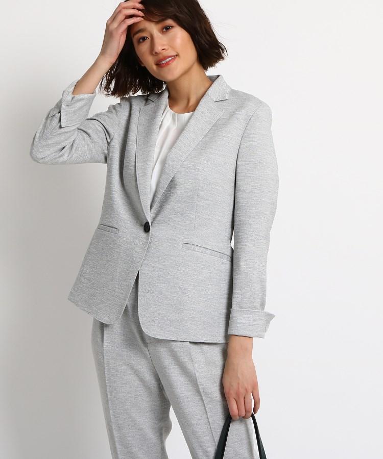 [S]【マシンウォッシュ/UV/接触冷感】リネン風テーラードジャケット