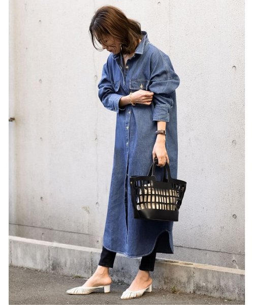 デニムロングシャツワンピ リエディ Re Edit Magaseek
