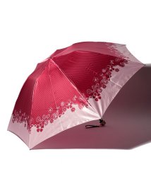 LANVIN en Bleu(umbrella)(ランバンオンブルー（傘）)/LANVIN en Blue 婦人 ミニ傘 【クイックアーチ】 すそ 花/レッド