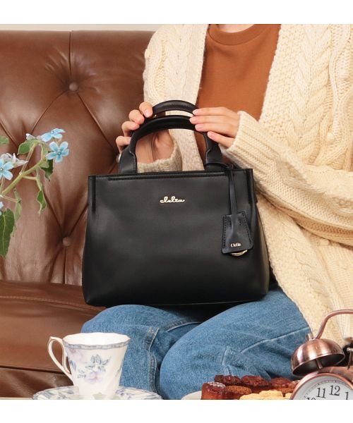 Clelia(クレリア)/バッグ レディース ハンドバッグ 2way ショルダーバッグ フェイクレザー/ブラック