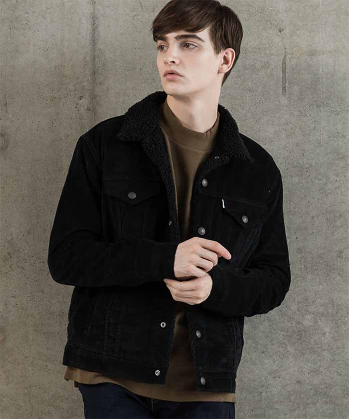 levi's type 3 sherpa trucker black