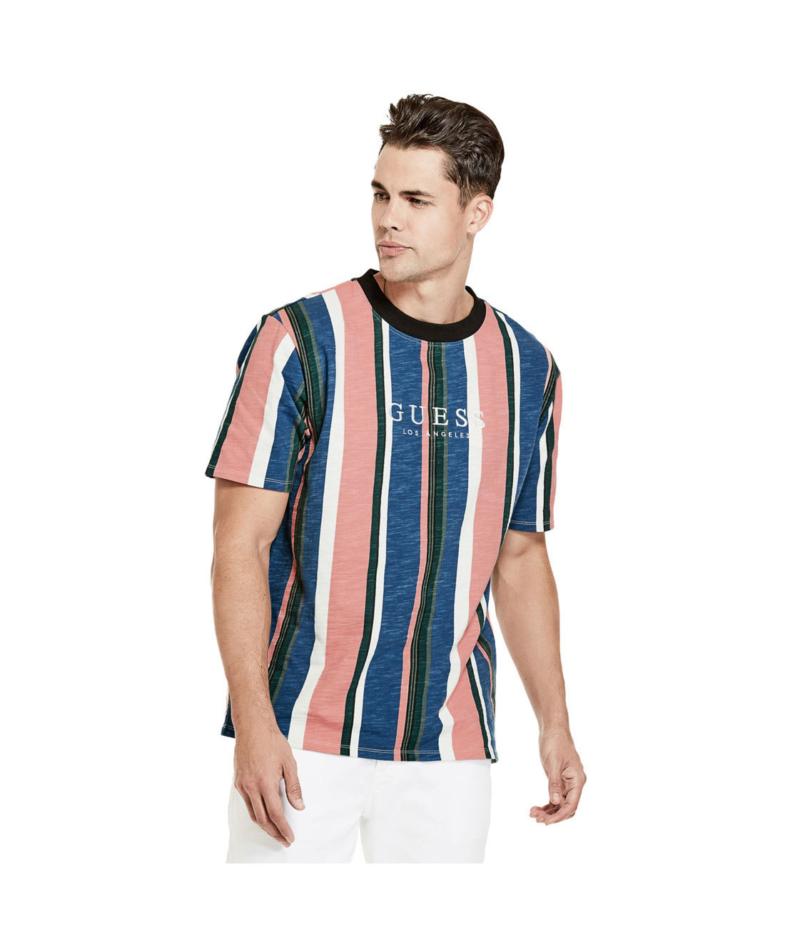 guess sayer stripe long sleeve tee