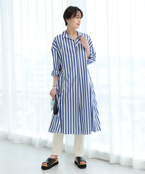 セール Ray Beams ストライプ フレア シャツ ワンピース ビームス アウトレット Beams Outlet Magaseek