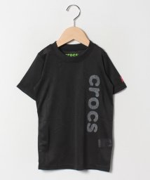 crocs(KIDS WEAR)(クロックス（キッズウェア）)/CROCSポリエステルジャガード半袖Tシャツ/ブラック