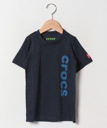 crocs(KIDS WEAR)(クロックス（キッズウェア）)/CROCSポリエステルジャガード半袖Tシャツ/ネイビー