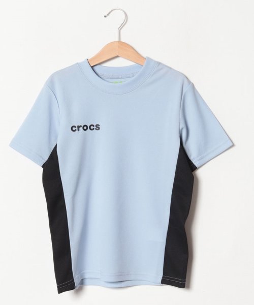 crocs(KIDS WEAR)(クロックス（キッズウェア）)/CROCSメッシュ素材半袖Tシャツ/サックス