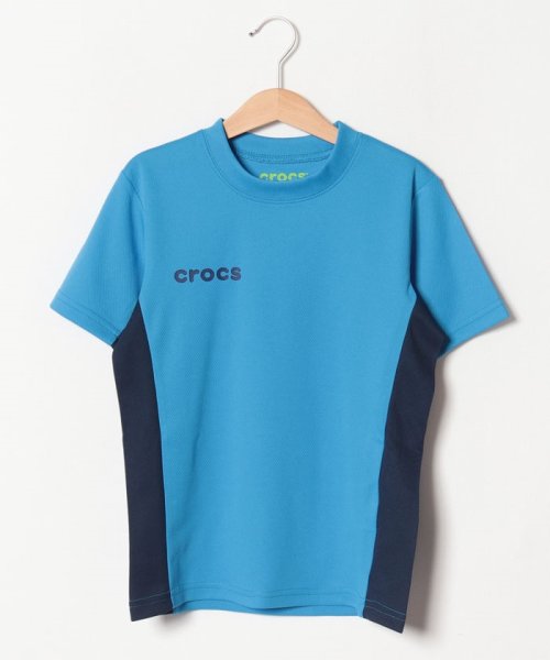 crocs(KIDS WEAR)(クロックス（キッズウェア）)/CROCSメッシュ素材半袖Tシャツ/ブルー
