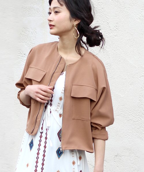 セール ワンピと合わせてトレンドコーデ Web限定 ショート丈ドルマンブルゾン ブージュルード Bou Jeloud Magaseek