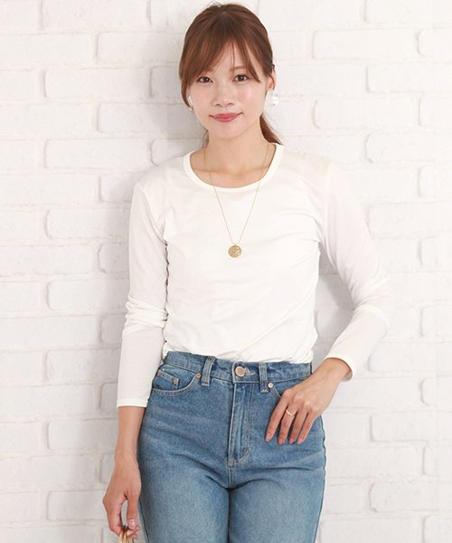 裏起毛トップス インナー レディース ブラック 黒 白 あったか 保温 Vl 5067 W W アミュレット Amulet Magaseek