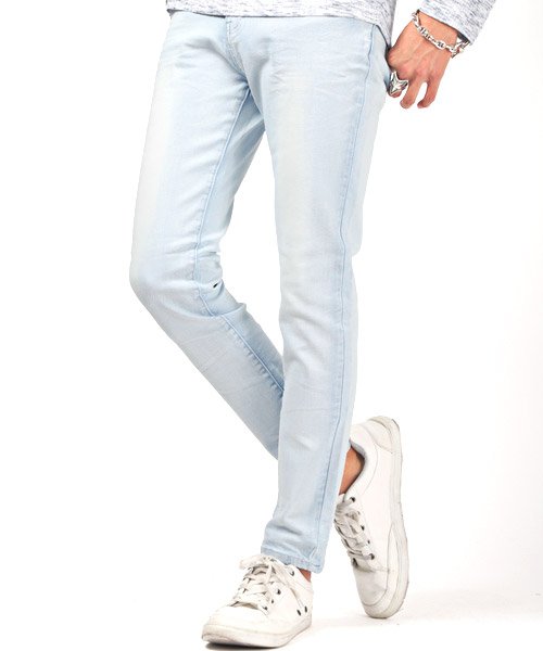 セール ストレッチデニムスキニーパンツ スキニー デニム メンズ アンクル ストレッチ ジーンズ パンツ ラグスタイル Luxstyle Magaseek