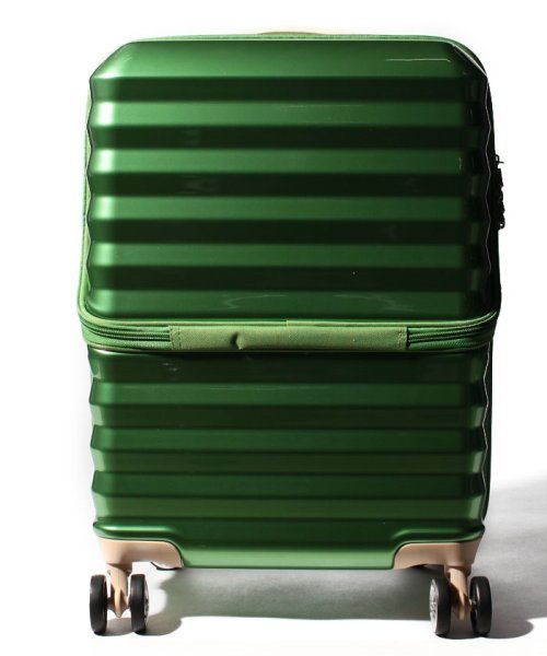 Travel Selection(トラベルセレクション)/スーツケース フロント゜オープン S 機内持ち込み対応サイズ/07グリーン