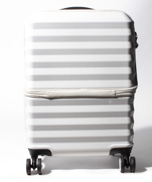 Travel Selection(トラベルセレクション)/スーツケース フロント゜オープン S 機内持ち込み対応サイズ/ホワイトカーボン