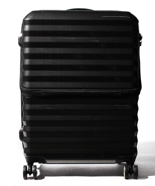 Travel Selection(トラベルセレクション)/スーツケース フロント゜オープン M/01ブラックカーボン