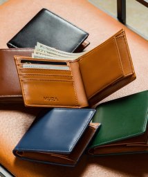 MURA(ムラ)/MURA 二つ折り財布 財布 メンズ 薄型 牛革 カーボン調 薄い 小銭入れ 二つ折り/ブラック