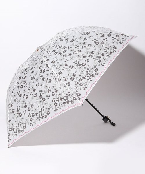 LANVIN en Bleu(umbrella)(ランバンオンブルー（傘）)/折りたたみ傘　軽量　サテンフラワー/ブラック