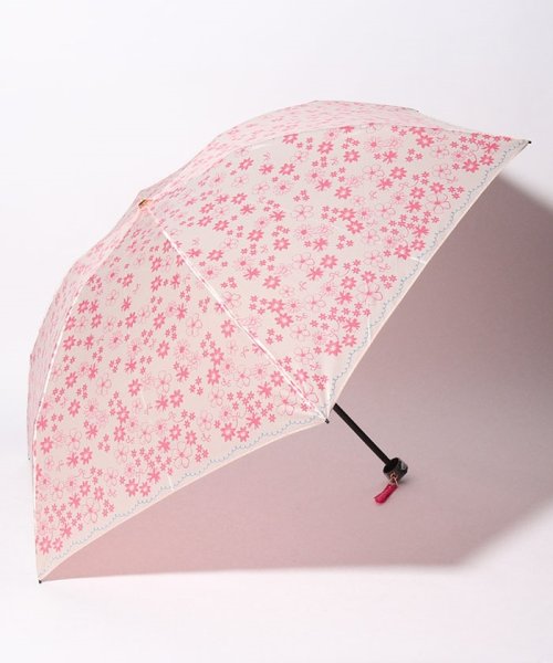 LANVIN en Bleu(umbrella)(ランバンオンブルー（傘）)/折りたたみ傘　軽量　サテンフラワー/ピンク