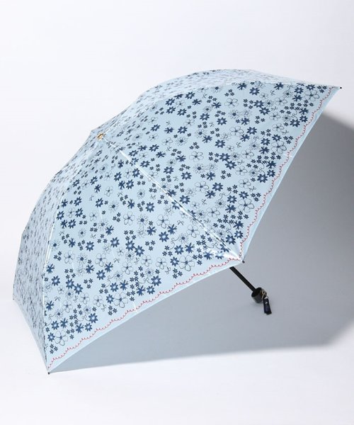 LANVIN en Bleu(umbrella)(ランバンオンブルー（傘）)/折りたたみ傘　軽量　サテンフラワー/ネイビーブルー