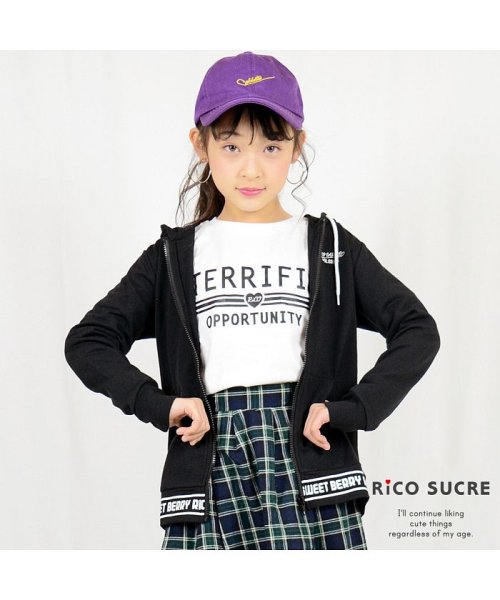 RiCO SUCRE(リコ シュクレ)/ロゴ入りジップパーカー/ブラック