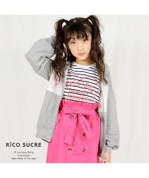 RiCO SUCRE(リコ シュクレ)/切替プリントジップパーカー/杢グレー