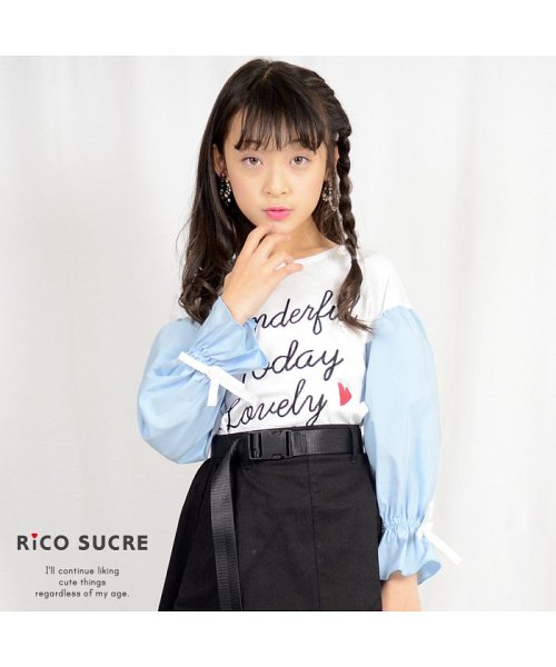 RiCO SUCRE(リコ シュクレ)/キャンディースリーブTシャツ/サックス